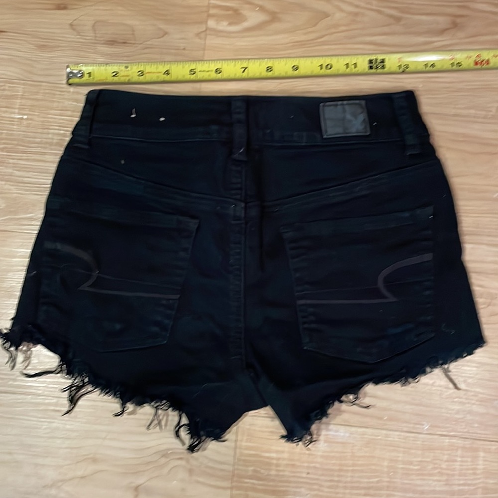American eagle black hi-rise festival distressed shorts - Picture 4 of 6